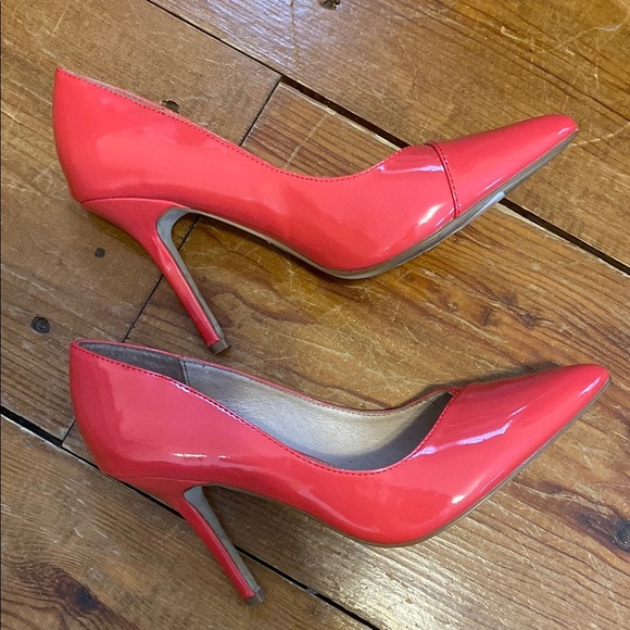 PEGABO Pink Coral Patent Leather High Heels Feminine Coquette Barbie - Picture 9 of 14